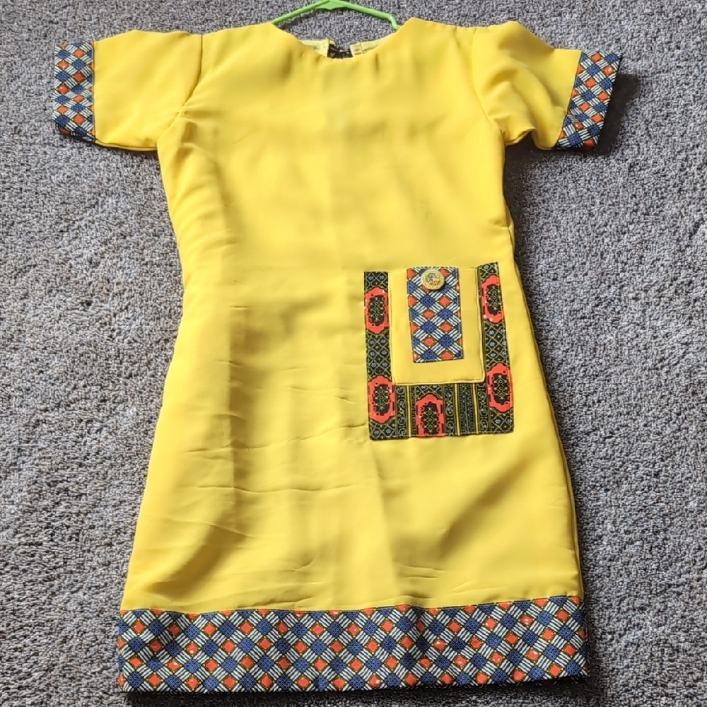 Yellow Patterned Women's Dress